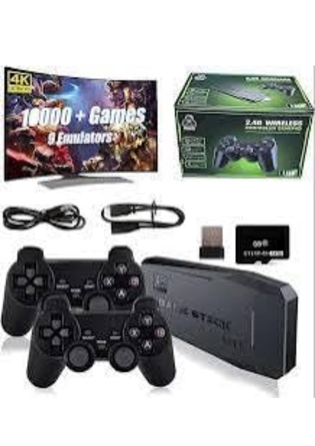 
4K Game Stick Lite – Wireless Retro Game Console with Dual Controllers